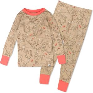 imageHonestBaby Holiday 2Piece Pajamas Sleepwear PJs 100 Organic Cotton for Baby Toddler KidsReindeer Delight