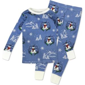 imageHonestBaby Holiday 2Piece Pajamas Sleepwear PJs 100 Organic Cotton for Baby Toddler KidsSki Bear