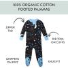 imageHonestBaby Celebration Nonslip Footed Pajamas Onepiece Sleeper Zipfront Pjs 100 Organic CottonA Bit Batty
