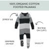 imageHonestBaby Celebration Nonslip Footed Pajamas Onepiece Sleeper Zipfront Pjs 100 Organic CottonBold Stripe Gray Ombre
