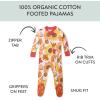 imageHonestBaby Celebration Nonslip Footed Pajamas Onepiece Sleeper Zipfront Pjs 100 Organic CottonFall Harvest