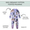 imageHonestBaby Celebration Nonslip Footed Pajamas Onepiece Sleeper Zipfront Pjs 100 Organic CottonHaunt Chocolate