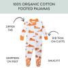 imageHonestBaby Celebration Nonslip Footed Pajamas Onepiece Sleeper Zipfront Pjs 100 Organic CottonPumpkin Picking