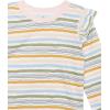 imageHonestBaby Girls 3pack 100 Organic Cotton Flutter Long Sleeve TshirtsHand Drawn Nature Stipe Blue