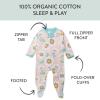 imageHonestBaby Sleep ampamp Play Footed OnePiece Pajama Sleeper 100 Organic Cotton Baby GirlsSunflower Fever