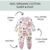 imageHonestBaby Sleep ampamp Play Footed OnePiece Pajama Sleeper 100 Organic Cotton Baby GirlsWok N Roll Pink