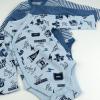 imageHonestBaby unisexbaby 3pack Long Sleeve Sidesnap Kimono Bodysuits Organic Cotton for Infant Baby Boys Girls UnisexDino Prep Academy Blue