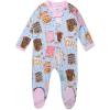 imageHonestBaby Sleep ampamp Play Footed OnePiece Pajama Sleeper 100 Organic Cotton Baby GirlsPoppin Dreams Blue