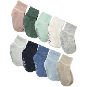 imageHonestBaby Multipack Cozy Socks Sustainably Made for Infant Newborn Baby Toddler Kids Boys Girls10pack Blue Sunrise