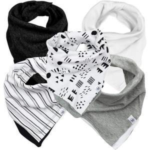 imageHonestBaby Multipack Reversible Bandana Drool Bibs Burpcloths Adjustable Snaps for Infant Baby BoysGirls 100 Organic Cotton5pack Pattern Play