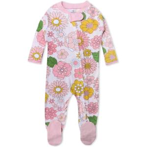 imageHonestBaby Sleep ampamp Play Footed OnePiece Pajama Sleeper 100 Organic Cotton Baby GirlsFlowers Flowers
