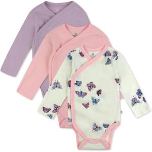 imageHonestBaby unisexbaby 3pack Long Sleeve Sidesnap Kimono Bodysuits Organic Cotton for Infant Baby Boys Girls UnisexFlying Butterfly Ivory