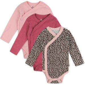 imageHonestBaby unisexbaby 3pack Long Sleeve Sidesnap Kimono Bodysuits Organic Cotton for Infant Baby Boys Girls UnisexMini Cheetah Pink