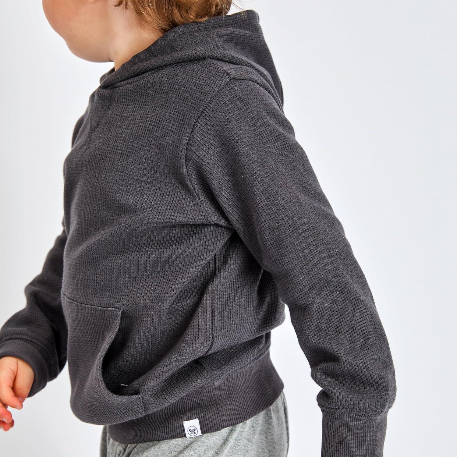 imageHonestBaby Comfy Hoodie Sweatshirt with Pockets 100 Organic Cotton for Toddler Baby BoysBlackened Pearl Hoodie
