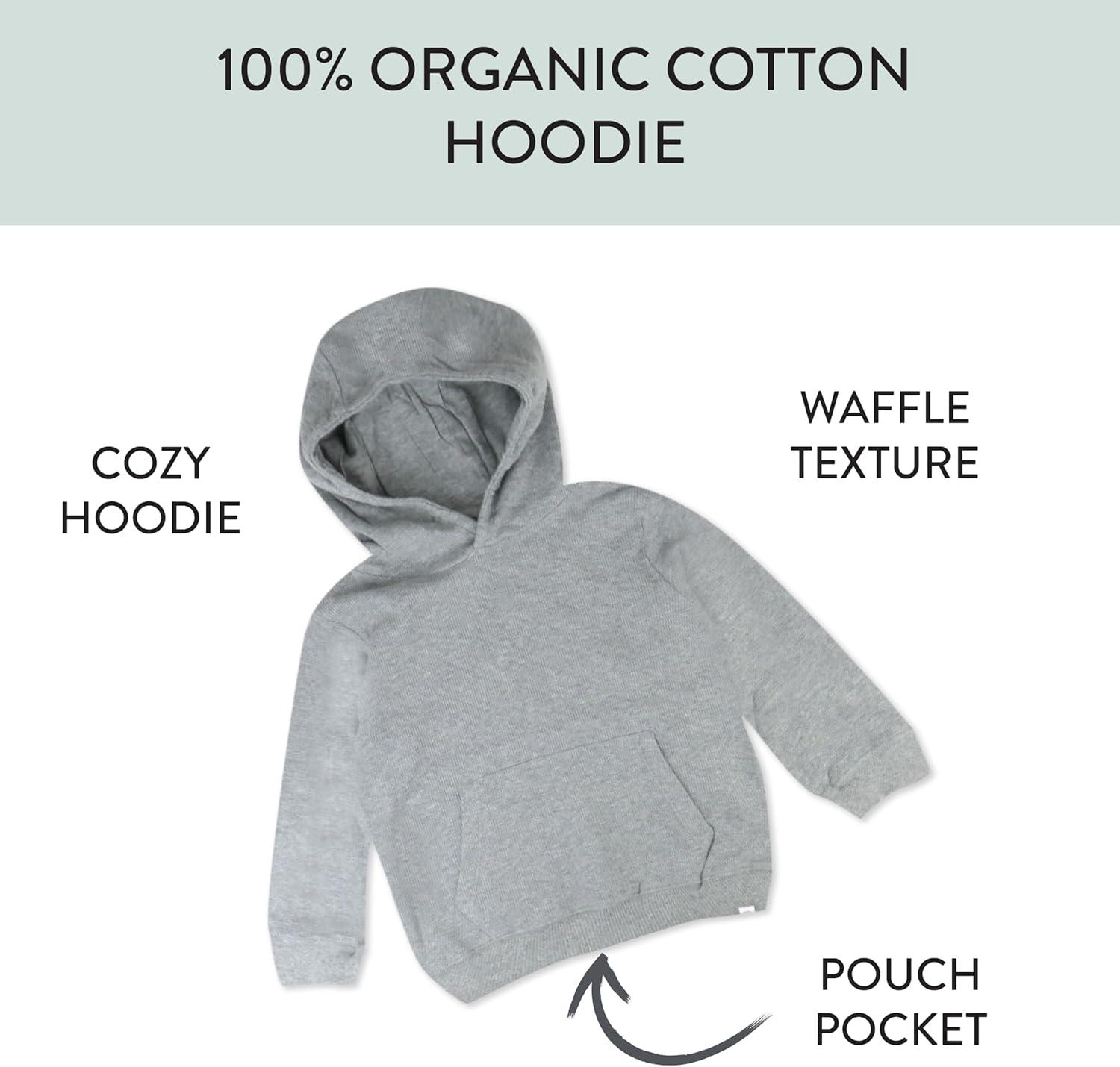 imageHonestBaby Comfy Hoodie Sweatshirt with Pockets 100 Organic Cotton for Toddler Baby BoysGray Heather Hoodie