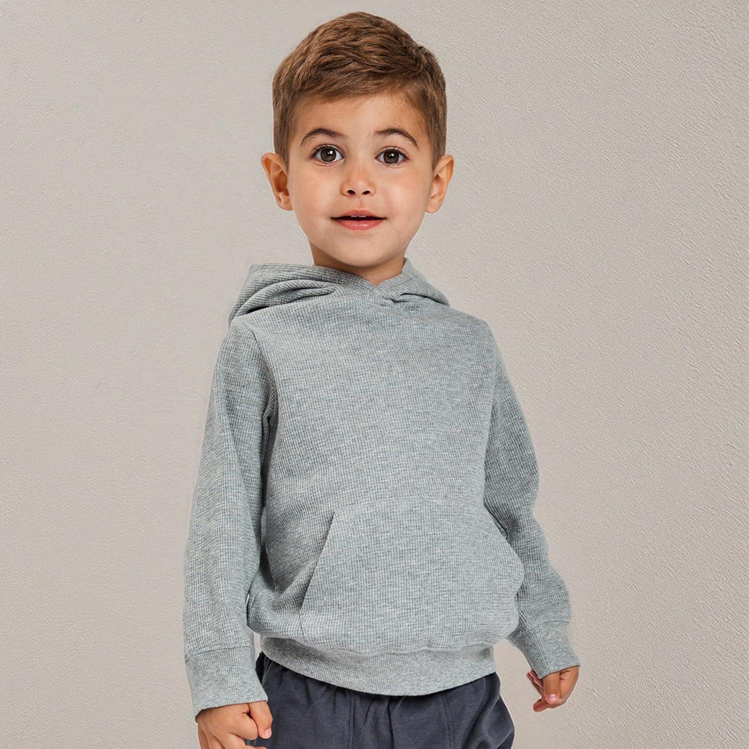 imageHonestBaby Comfy Hoodie Sweatshirt with Pockets 100 Organic Cotton for Toddler Baby BoysGray Heather Hoodie