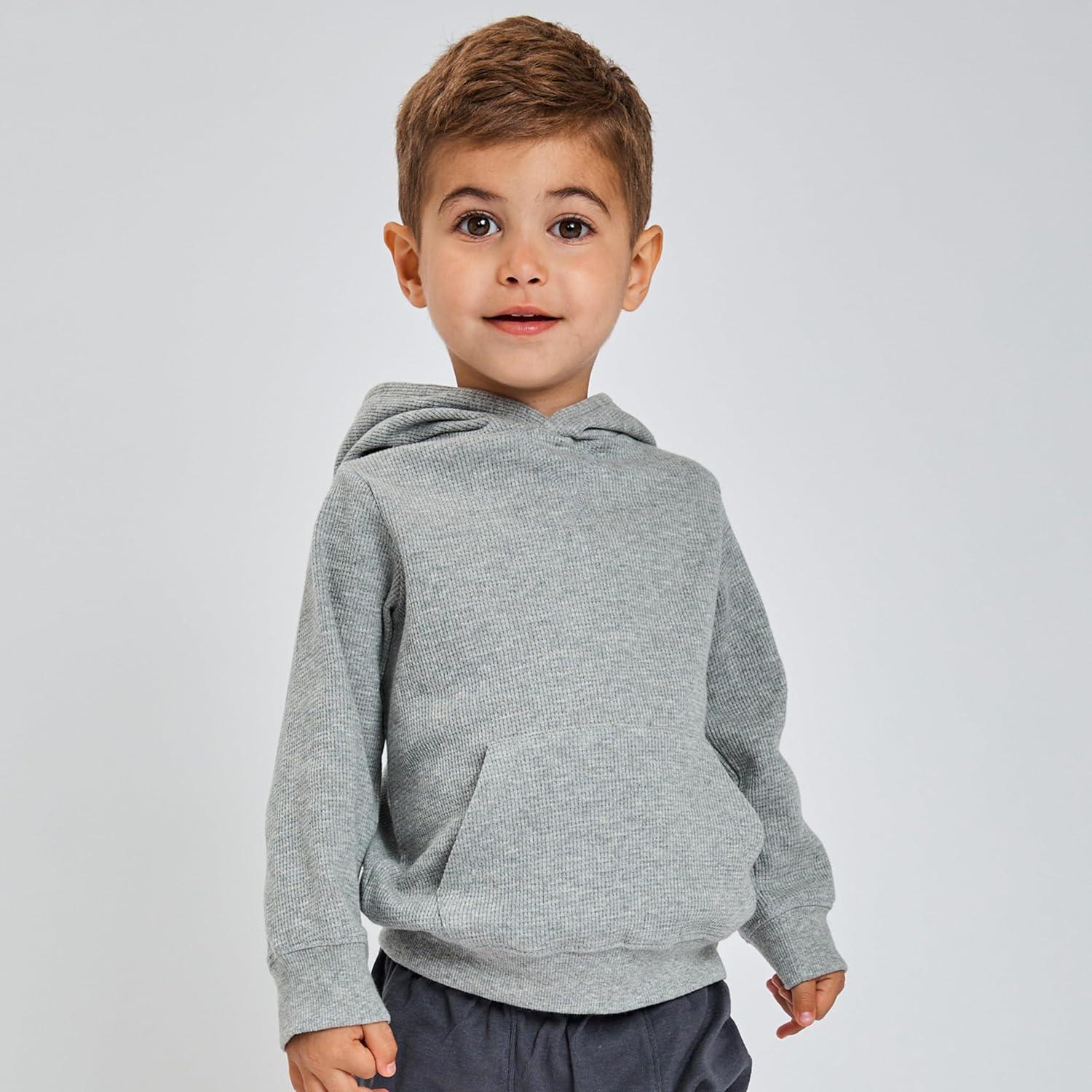 imageHonestBaby Comfy Hoodie Sweatshirt with Pockets 100 Organic Cotton for Toddler Baby BoysGray Heather Hoodie
