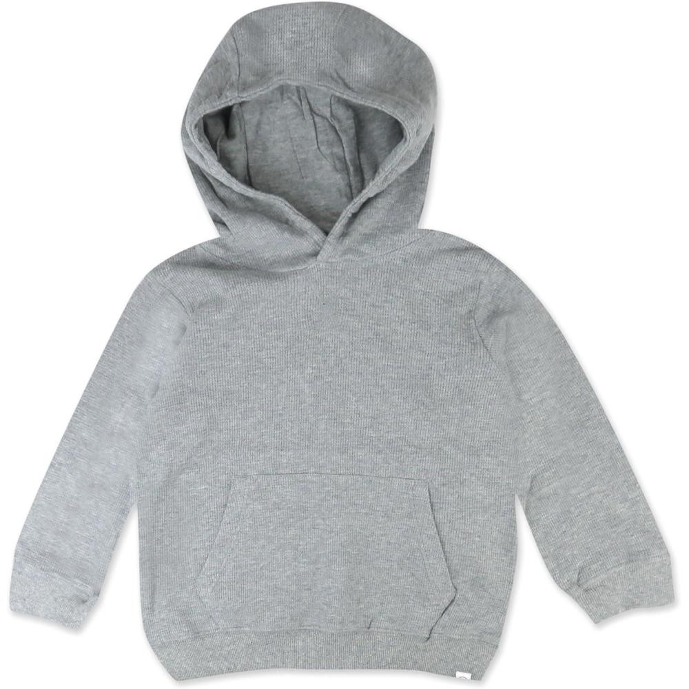 imageHonestBaby Comfy Hoodie Sweatshirt with Pockets 100 Organic Cotton for Toddler Baby BoysGray Heather Hoodie