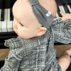 imageHonestBaby Bubble Romper and Headband Set Organic Cotton for Infant Baby and Toddler Boys Girls Unisex2pack Gray Plaid