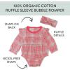 imageHonestBaby Bubble Romper and Headband Set Organic Cotton for Infant Baby and Toddler Boys Girls Unisex2pack Romantic Plaid