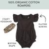 imageHonestBaby Bubble Romper and Headband Set Organic Cotton for Infant Baby and Toddler Boys Girls Unisex2pack Safari Brown
