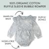 imageHonestBaby Bubble Romper and Headband Set Organic Cotton for Infant Baby and Toddler Boys Girls Unisex2pack Sketchy Floral Gray