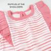 imageHonestBaby Romper and Ruffle Bodysuit Dress 100 Organic Cotton for Infant Baby and Toddler Girls2pack Strawberry Pink Floral