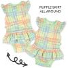 imageHonestBaby Romper and Ruffle Bodysuit Dress 100 Organic Cotton for Infant Baby and Toddler GirlsSeersucker Plaid Fawn