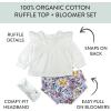 imageHonestBaby babygirls Novelty Top Bloomer ampamp Headband Set 100 Organic Cotton for Baby and Toddler GirlsJumbo Floral Lilac 3pack