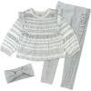 imageHonestBaby babygirls Long Sleeve Top Legging and Headband Set 100 Organic Cotton for Baby and Toddler GirlsLight Gray Heather 3pack