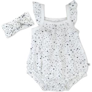 imageHonestBaby Bubble Romper and Headband Set Organic Cotton for Infant Baby and Toddler Boys Girls Unisex2pack Jumbo Twikle Navy