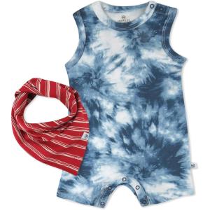 imageHonestBaby Bubble Romper and Headband Set Organic Cotton for Infant Baby and Toddler Boys Girls Unisex2pack Tie Dye Independence