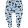 imageHonestBaby 3pack Footed Pants Roomy Fit Pull on Bottoms 100 Organic Cotton for Infant Baby Boys Girls UnisexDino Prep Academy Blue