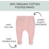 imageHonestBaby 3pack Footed Pants Roomy Fit Pull on Bottoms 100 Organic Cotton for Infant Baby Boys Girls UnisexMini Cheetah Pink