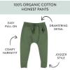 imageHonestBaby Multipack Honest Pants Joggers Pull on 100 Organic Cotton for Infant Baby and Toddler Boys Girls UnisexThunder Stroke Patch