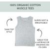 imageHonestBaby Sleeveless Muscle TShirts 100 Organic Cotton for Infant Baby and Toddler Boys Girls5pack Natural Ombre