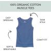 imageHonestBaby Sleeveless Muscle TShirts 100 Organic Cotton for Infant Baby and Toddler Boys Girls5pack Ombre Blues