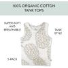 imageHonestBaby Sleeveless Muscle TShirts 100 Organic Cotton for Infant Baby and Toddler Boys Girls5pack Sand Dune