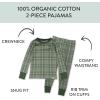 imageHonestBaby unisexbaby Classics 2piece Pajamas Sleepwear Pjs 100 Organic Cotton for Baby Toddler KidsLoden Plaid