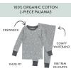 imageHonestBaby unisexbaby Classics 2piece Pajamas Sleepwear Pjs 100 Organic Cotton for Baby Toddler KidsTwinkle Star Gray