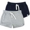 imageHonestBaby 2Pack Cargo Shorts 100 Organic Cotton for Infant Baby and Toddler Boys GirlsNavyGray