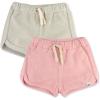 imageHonestBaby 2Pack Cargo Shorts 100 Organic Cotton for Infant Baby and Toddler Boys GirlsPinkTan