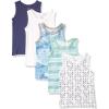 imageHonestBaby Sleeveless Muscle TShirts 100 Organic Cotton for Infant Baby and Toddler Boys Girls5pack Dots  Dashes