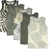imageHonestBaby Sleeveless Muscle TShirts 100 Organic Cotton for Infant Baby and Toddler Boys Girls5pack Safari Brown