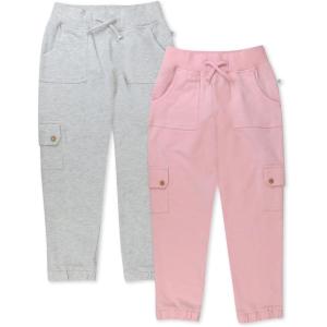 imageHonestBaby Kids 2Pack Easy Fit Cargo Sweat Pant 100 Organic Cotton Baby Toddler Boys Girls UnisexDusty Pink