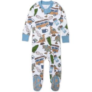 imageHonestBaby NonSlip Footed Pajamas OnePiece Sleeper ZipFront Pjs 100 Organic Cotton for Baby BoysDino Digs