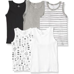 imageHonestBaby Sleeveless Muscle TShirts 100 Organic Cotton for Infant Baby and Toddler Boys Girls5pack Pattern Play