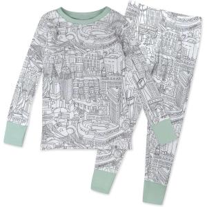 imageHonestBaby unisexbaby Classics 2piece Pajamas Sleepwear Pjs 100 Organic Cotton for Baby Toddler KidsCityscape Ny