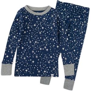 imageHonestBaby unisexbaby Classics 2piece Pajamas Sleepwear Pjs 100 Organic Cotton for Baby Toddler KidsTwinkle Star Navy