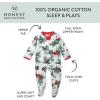 imageHonestBaby Baby Holiday Sleep ampamp Play Footed OnePiece Pajama Sleeper 100 Organic CottonHoliday Pine Floral